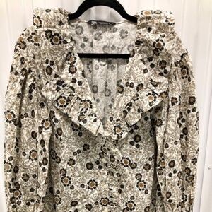 ZARA Gorgeous 100 Cotton Blouse Top, M, NEW